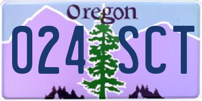 OR license plate 024SCT