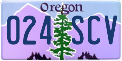 OR license plate 024SCV