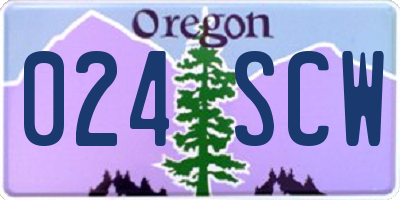 OR license plate 024SCW