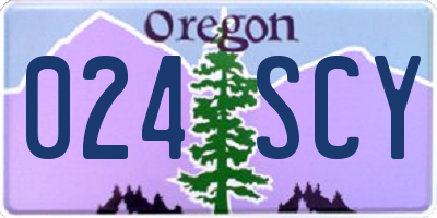 OR license plate 024SCY