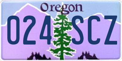 OR license plate 024SCZ