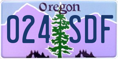 OR license plate 024SDF