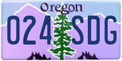 OR license plate 024SDG