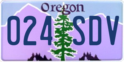 OR license plate 024SDV