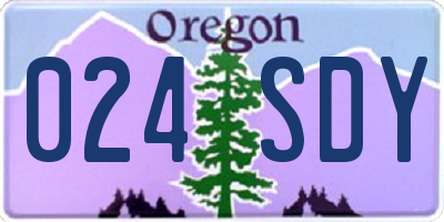 OR license plate 024SDY