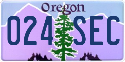 OR license plate 024SEC