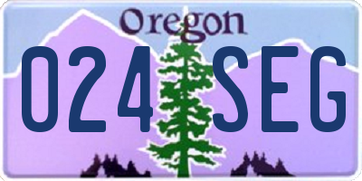 OR license plate 024SEG