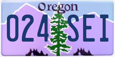 OR license plate 024SEI