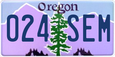 OR license plate 024SEM