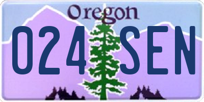 OR license plate 024SEN
