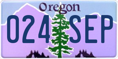 OR license plate 024SEP
