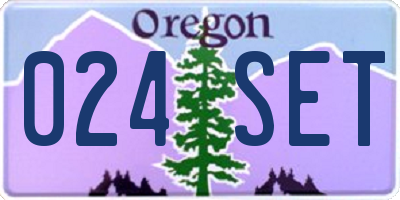 OR license plate 024SET
