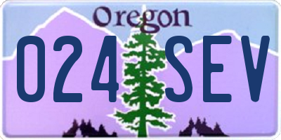 OR license plate 024SEV