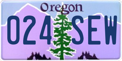 OR license plate 024SEW