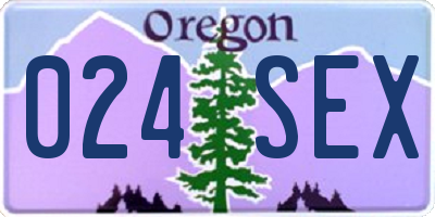 OR license plate 024SEX