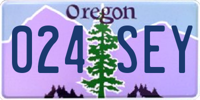 OR license plate 024SEY