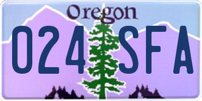 OR license plate 024SFA