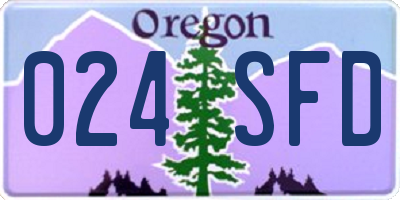 OR license plate 024SFD