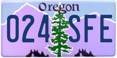OR license plate 024SFE