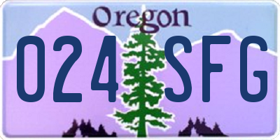 OR license plate 024SFG