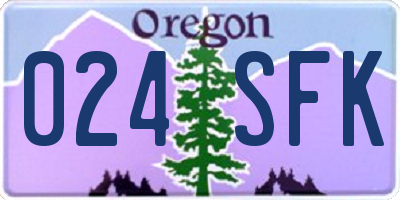 OR license plate 024SFK