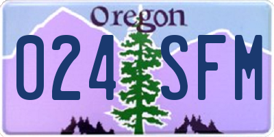 OR license plate 024SFM