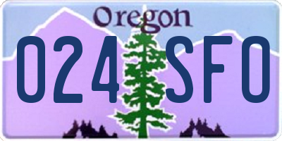 OR license plate 024SFO
