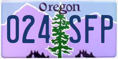 OR license plate 024SFP