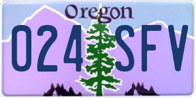 OR license plate 024SFV