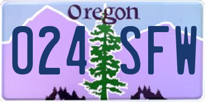 OR license plate 024SFW