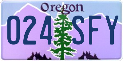 OR license plate 024SFY