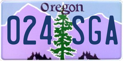 OR license plate 024SGA