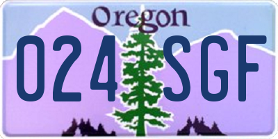 OR license plate 024SGF