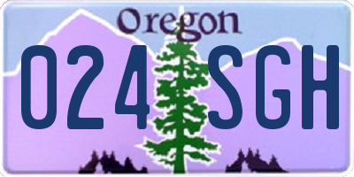 OR license plate 024SGH