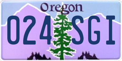 OR license plate 024SGI