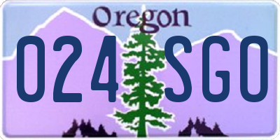 OR license plate 024SGO