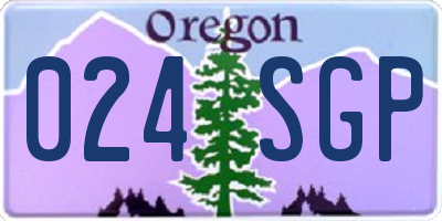 OR license plate 024SGP