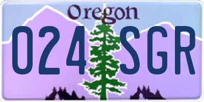 OR license plate 024SGR