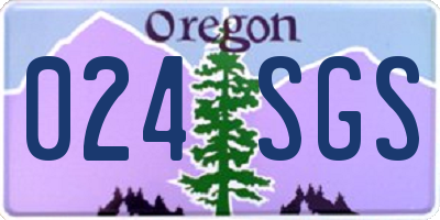 OR license plate 024SGS