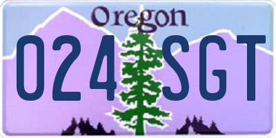 OR license plate 024SGT