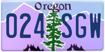 OR license plate 024SGW