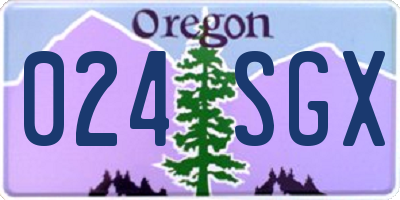 OR license plate 024SGX
