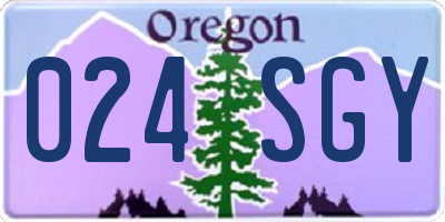 OR license plate 024SGY