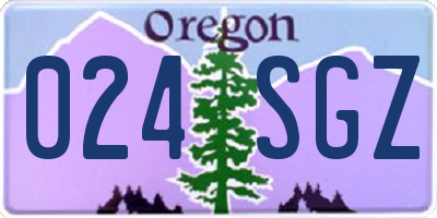 OR license plate 024SGZ