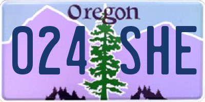 OR license plate 024SHE