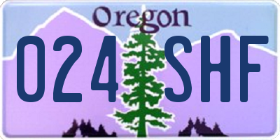 OR license plate 024SHF