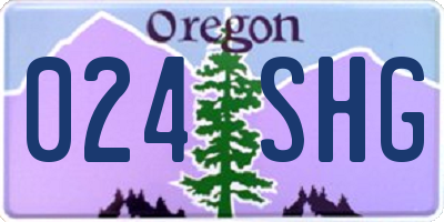 OR license plate 024SHG