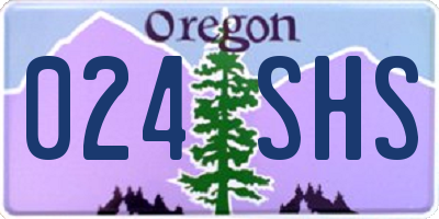 OR license plate 024SHS