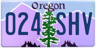 OR license plate 024SHV