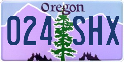 OR license plate 024SHX